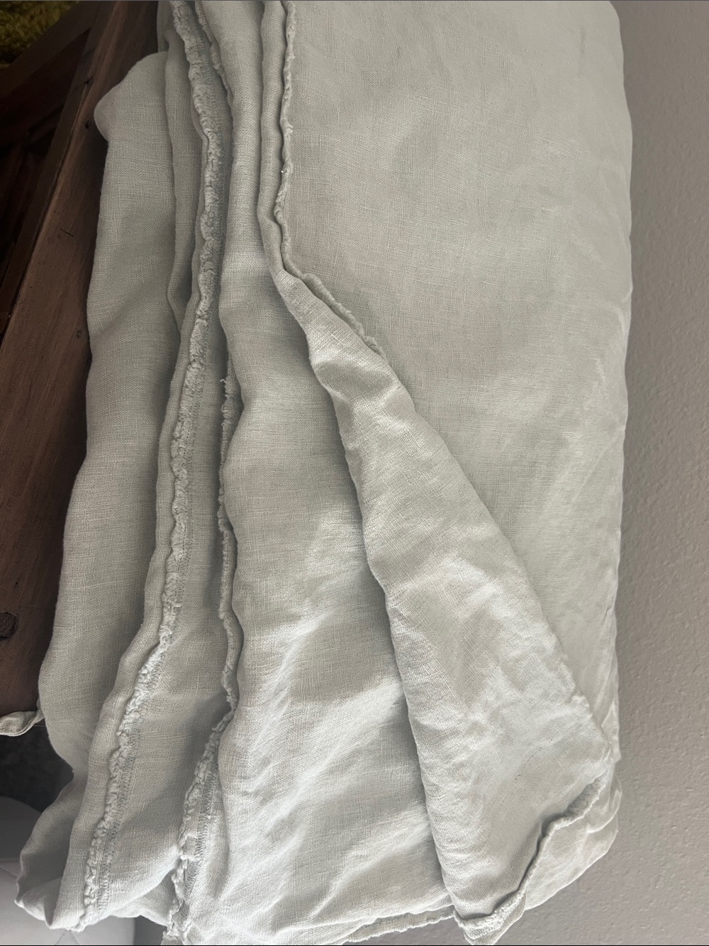 Pom Pom at Home Light Gray/green Linen Duvet Cover - Soft Home Bedding